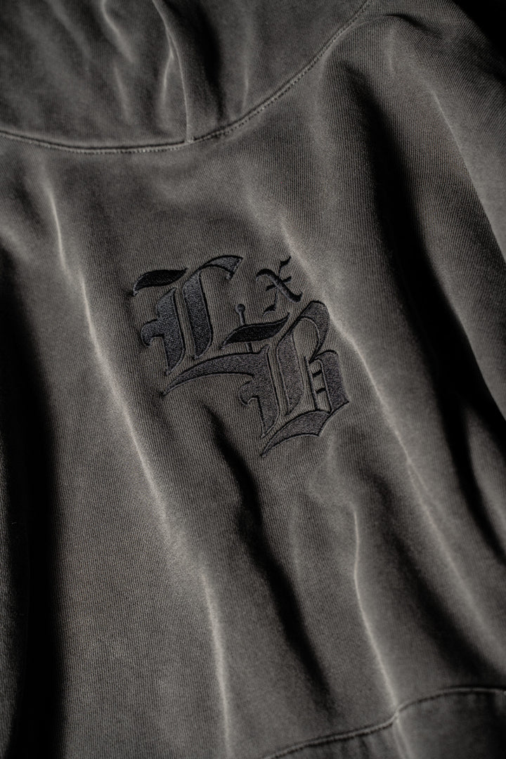 Embroidered Lockdown Vintage Black Ultra Premium Hoodie
