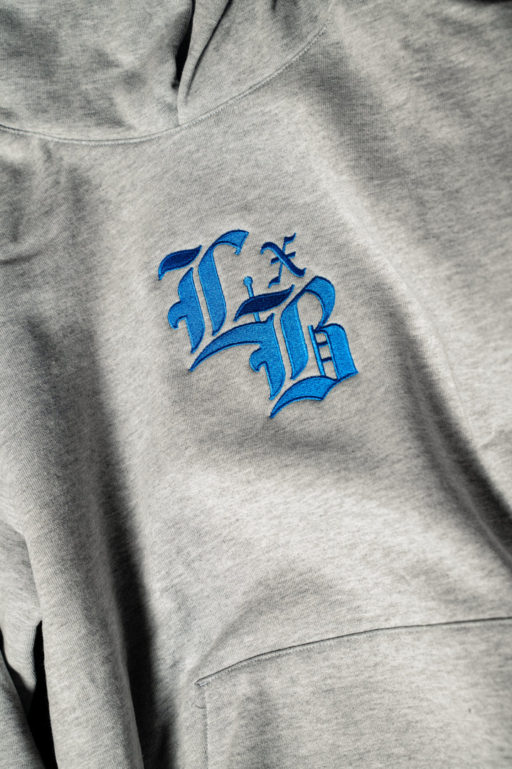 Embroidered Lockdown Heathered Grey Ultra Premium Hoodie