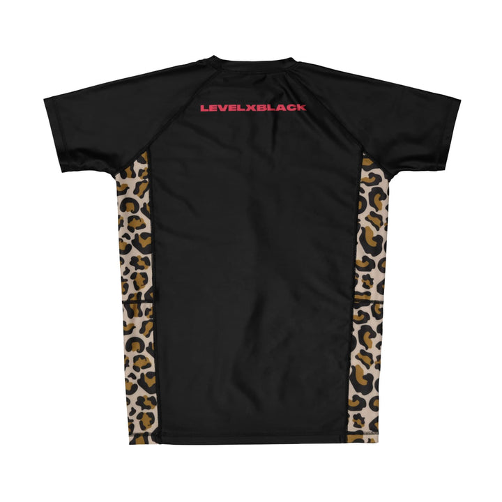 Pink Leopard Competitor Black Rash Guard