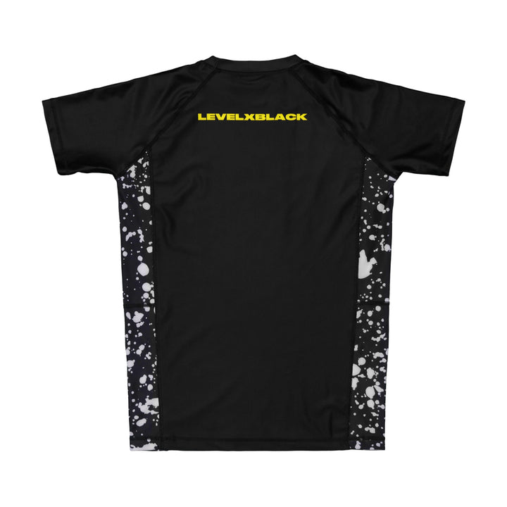 Neon Splatter Competitor Black Rash Guard