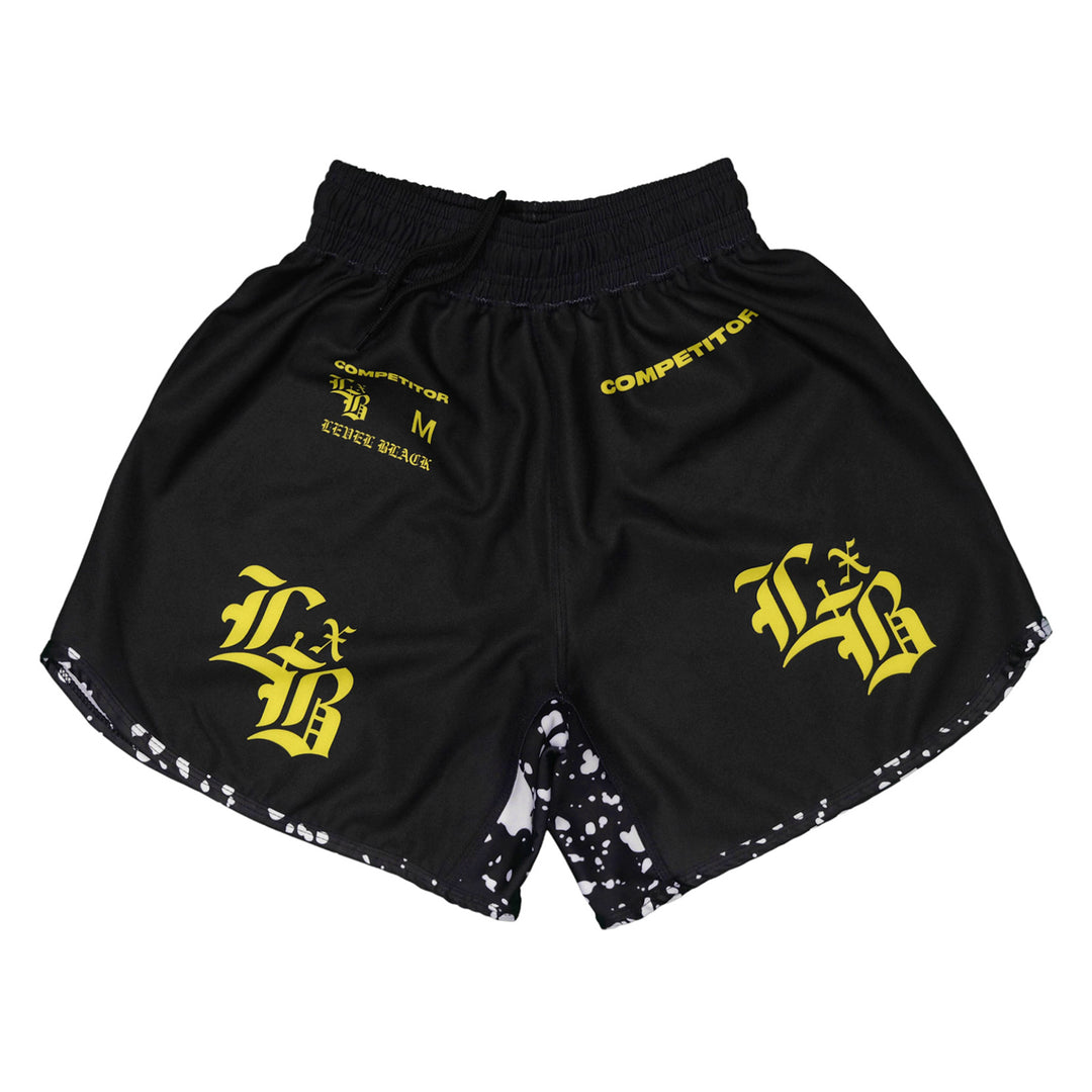 Neon Splatter Competitor Black Training Shorts
