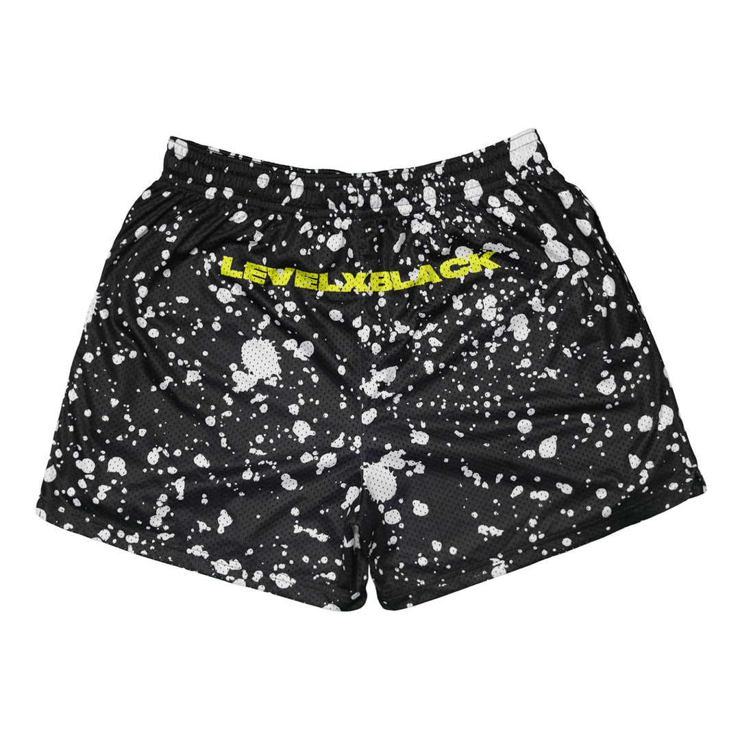 Neon Splatter Mesh Shorts