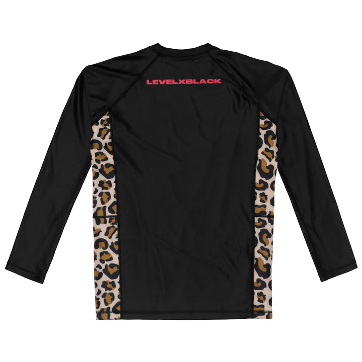 Pink Leopard Competitor Black LS Rash Guard
