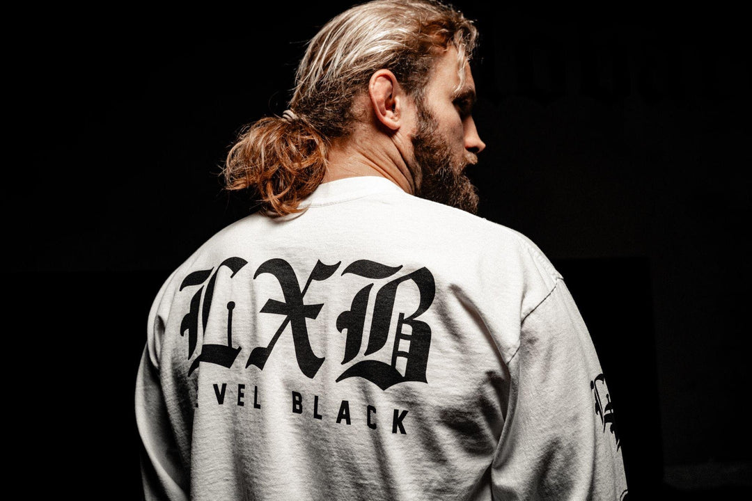 Level Black x Blood For Blood: worn, back view