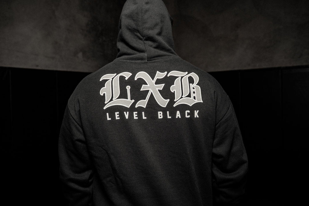 LXB Steel Gray: worn, back view