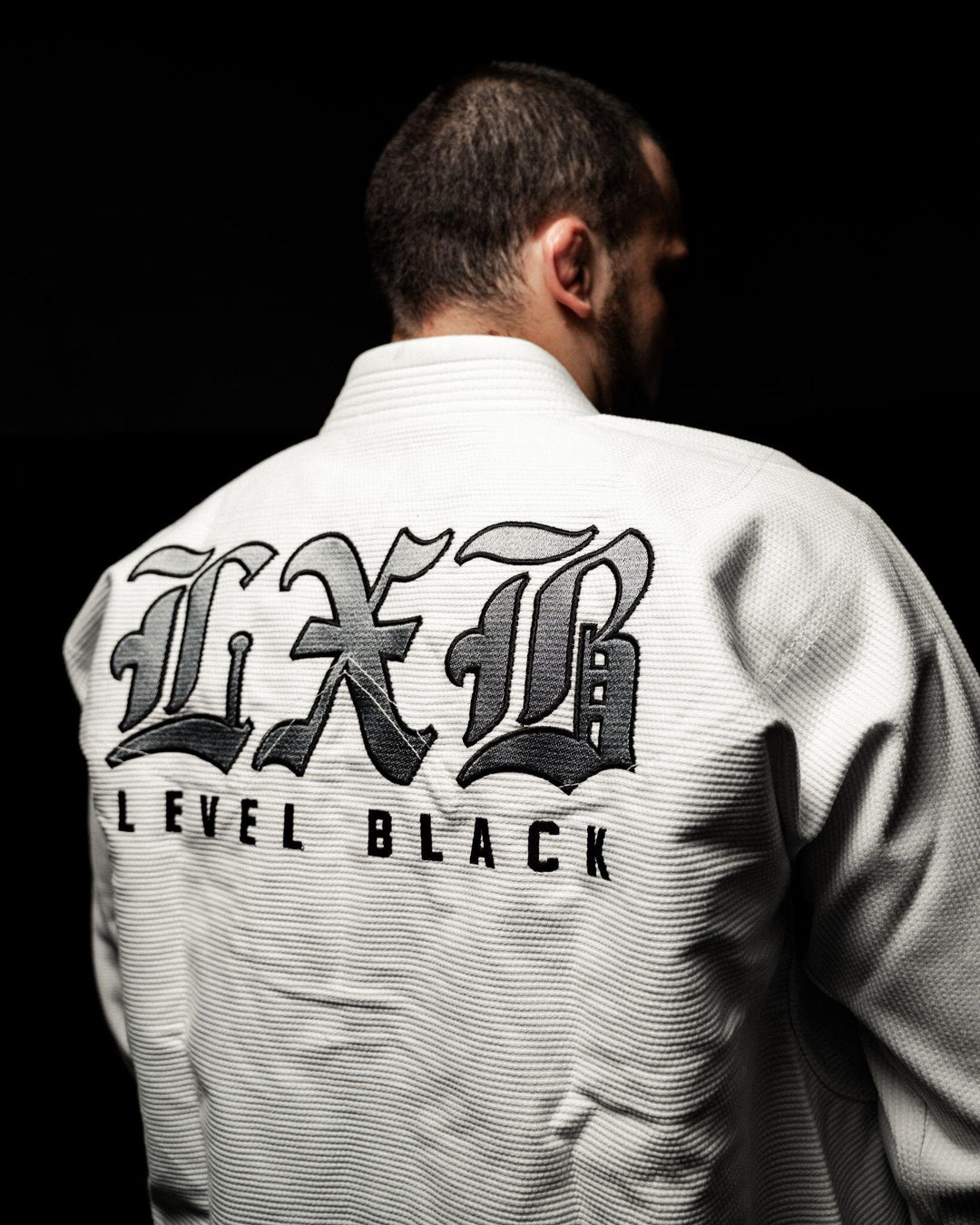 LXB Steel Gray: worn, back view