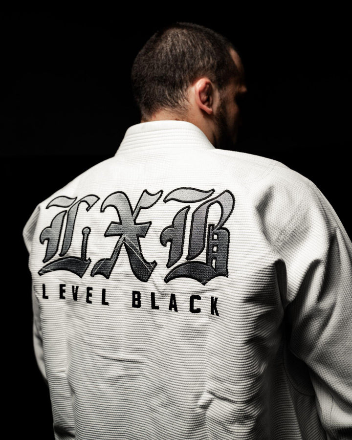 LXB Steel Gray: worn, back view