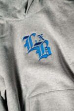 Embroidered Lockdown Heathered Grey Ultra Premium Hoodie - Image 3