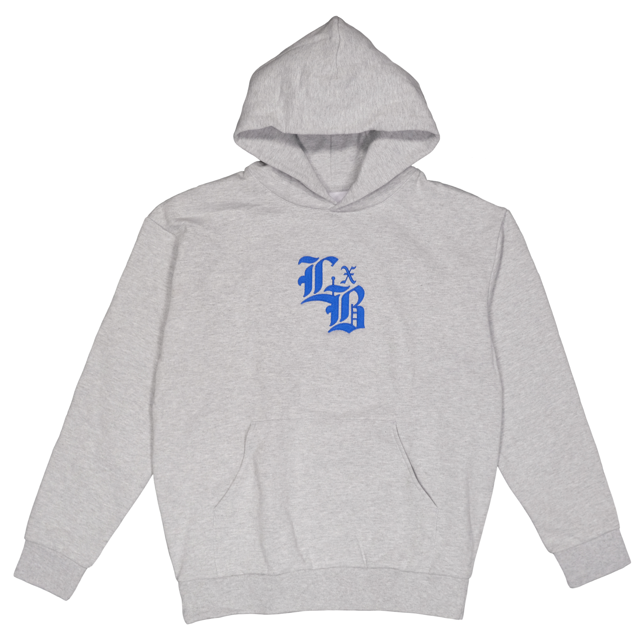 EMBRIOD+HOODIE-HG-FRONT Embroidered Lockdown Heathered Grey Ultra Premium Hoodie - Image 1