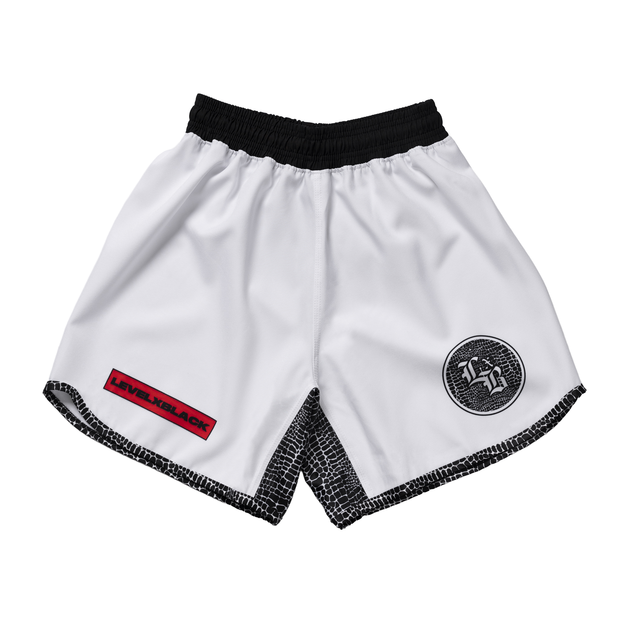LXB120725GothicSerpent-11 Gothic Serpent White Training Shorts - Image 1