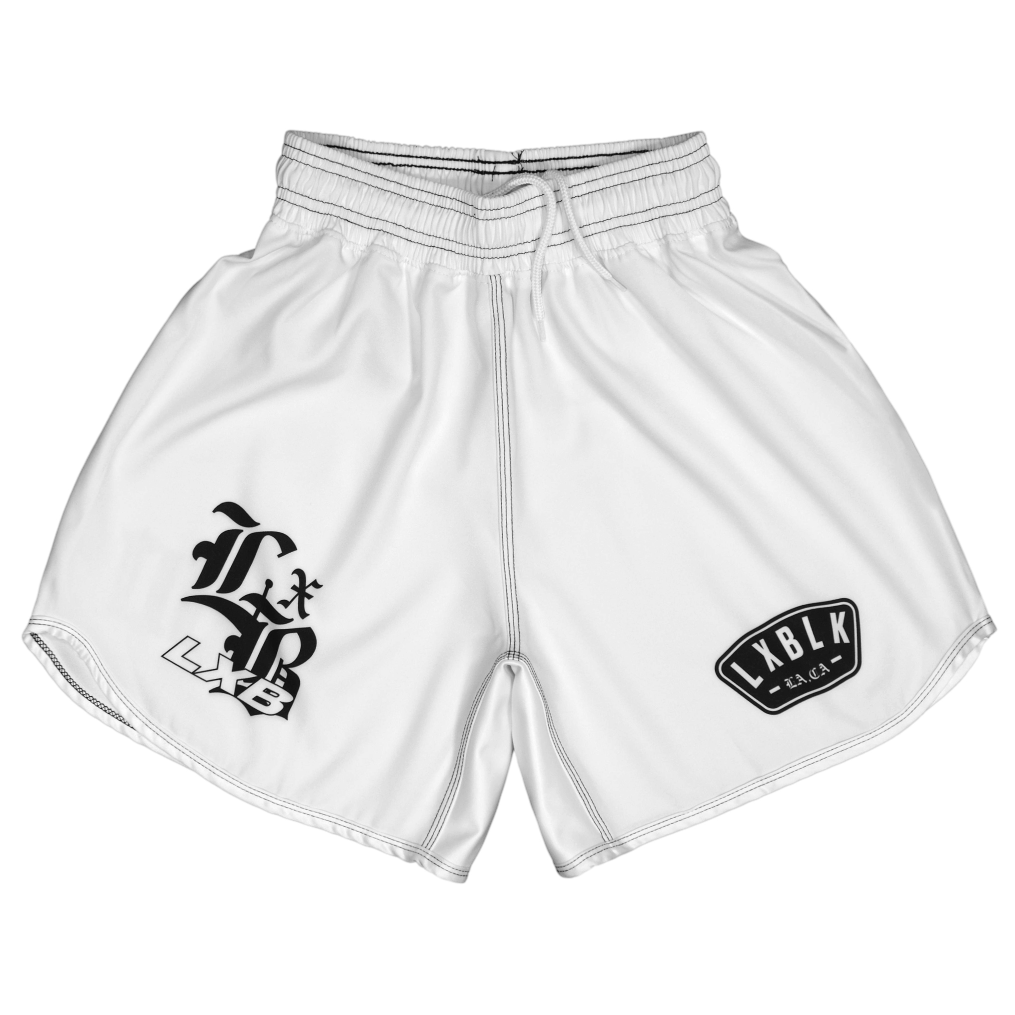 SHORTS+WHT-FRONT+copy Speed Kills White Training Shorts - Image 1