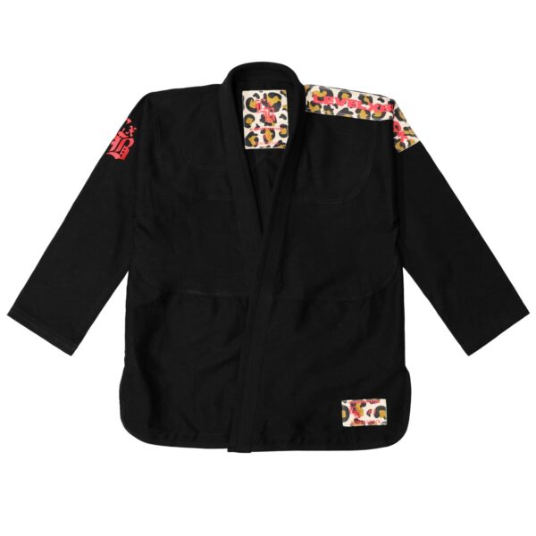 Pink Leopard Competitor Black Kimono
