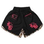 Pink Leopard Competitor Black Training Shorts