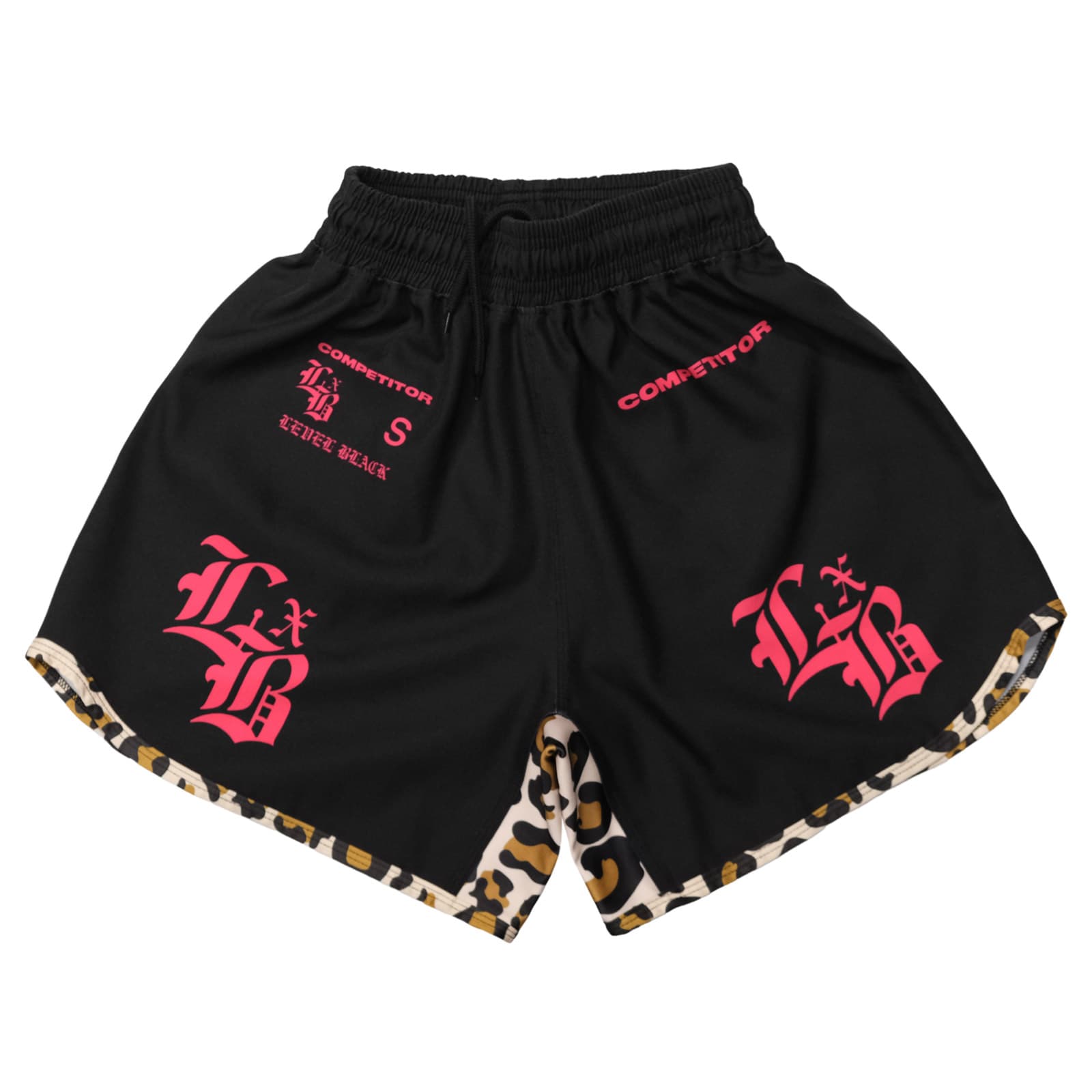 LEOPARD-RED-SHORTS-BLK-FRONT