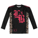 Pink Leopard Competitor Black LS Rash Guard