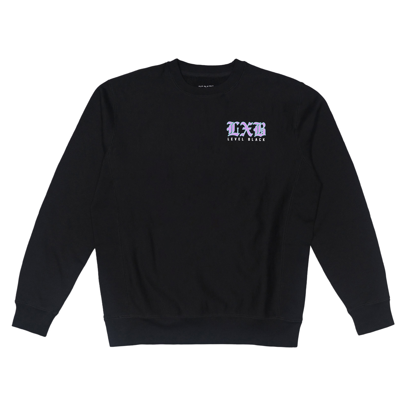 PURP-BLACK-CREWNECK-FRONT 988 Suicide Awareness Ultra Premium Crew Sweater - Image 1